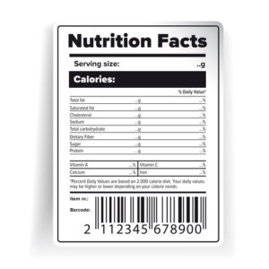 Nutrition Facts label with barcode